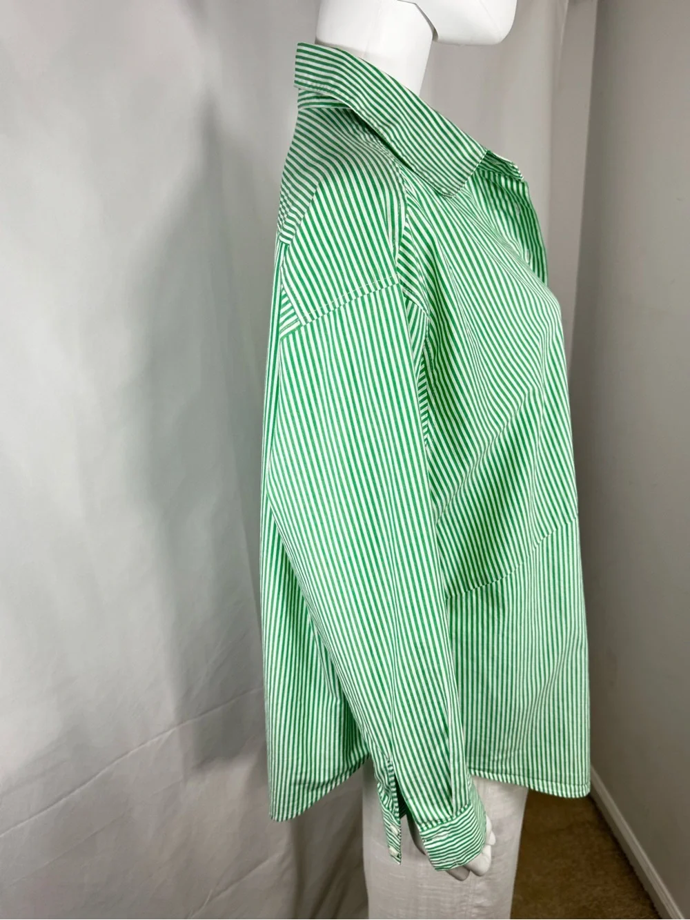 Favorite Daughter The Door’s Always Open Ex-Boyfriend Shirt Green Stripe S - Picture 7 of 11